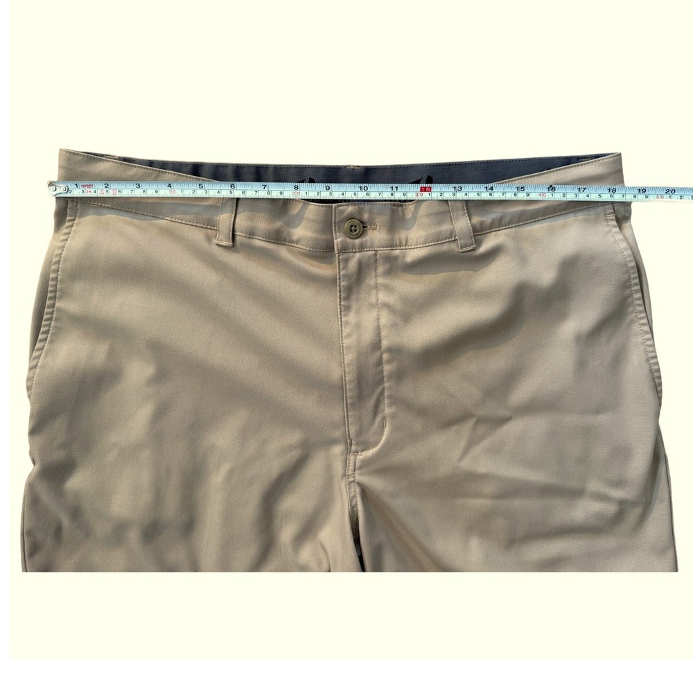 Grand Slam Golf Shorts Mens 38 Tan Flat Front Performance Moisture Wicking 9" - Picture 5 of 5